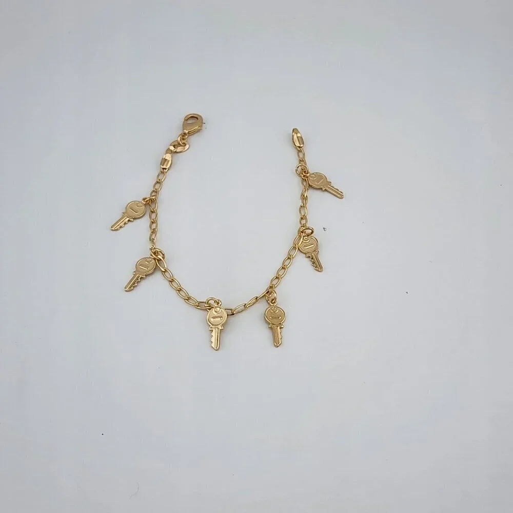 Brand New Brazilian 18k Gold Filled Multi Keys Bracelet